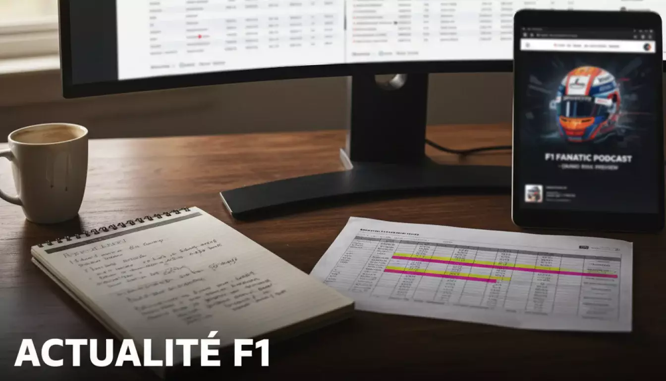 Actualité F1 et paris : écran d'ordinateur affichant des articles et données de Formule 1