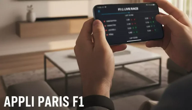 Appli paris sportifs F1 : smartphone affichant des cotes en direct pendant un Grand Prix