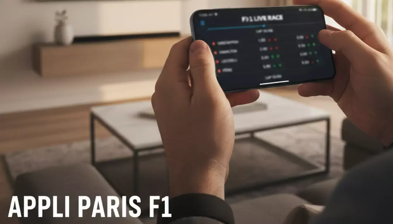 Appli paris sportifs F1 : smartphone affichant des cotes en direct pendant un Grand Prix