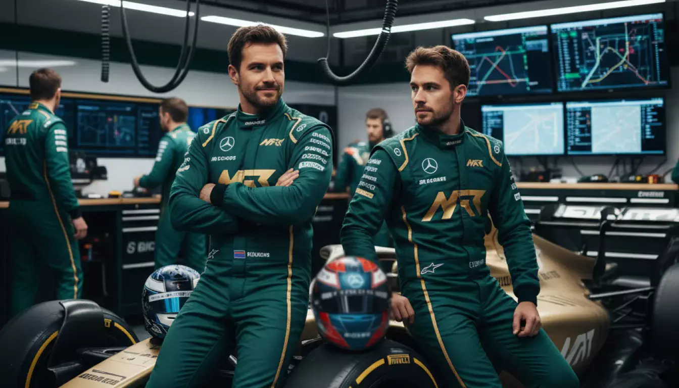 Dynamiques d'écurie F1 : deux pilotes en combinaison côte à côte dans le garage de leur équipe