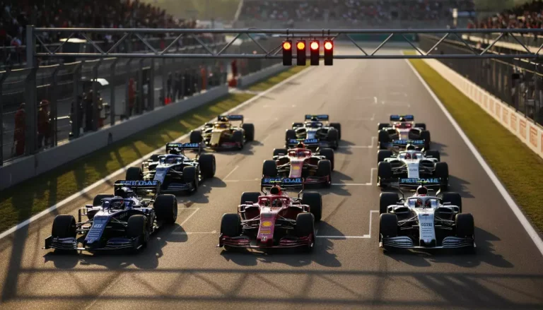 Types de paris Formule 1 — grille de départ F1 avec pilotes alignés avant le Grand Prix